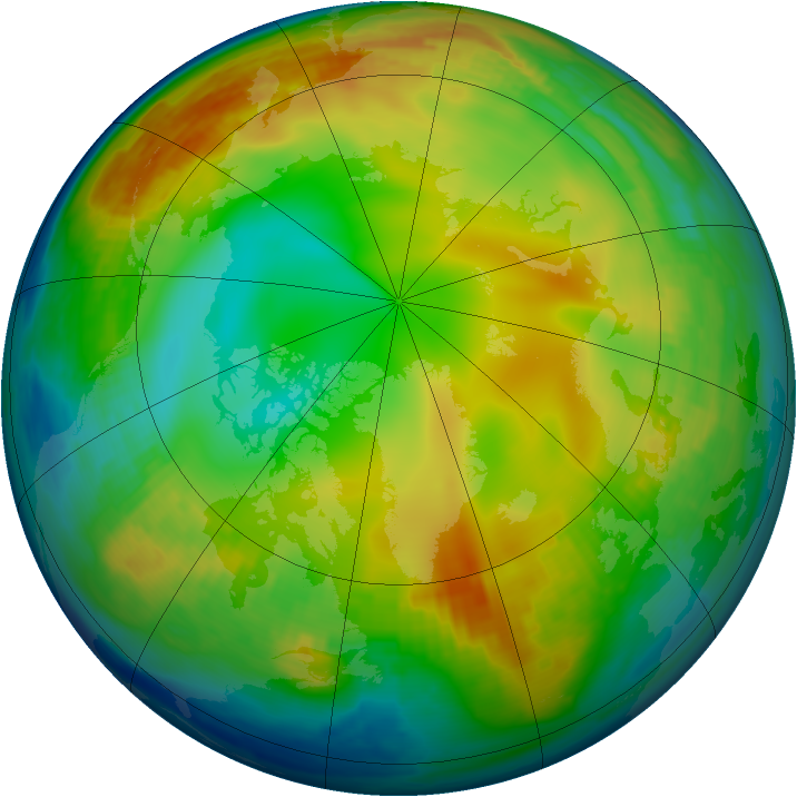 Arctic ozone map for 18 December 2000